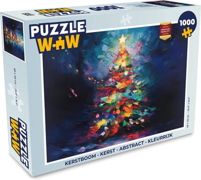 Puzzel Kerstboom - Kerst - Abstract - Kleurrijk - Legpuzzel - Puzzel 1000 stukjes volwassenen - Kerst - Cadeau - Kerstcadeau voor mannen, vrouwen en kinderen
