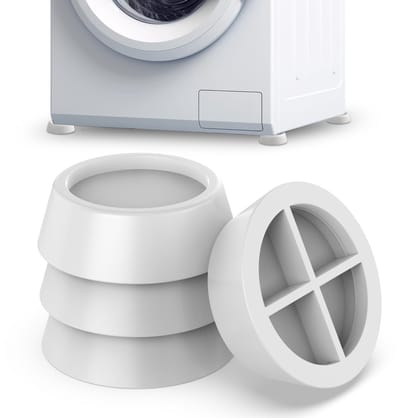Ynkkvre – Set van 4 Trillingsdempers voor Wasmachine – Antislip Rubberen Voeten – Witte Antivibratie Pads voor Droger en Vaatwasser