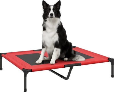 Rood Hondenbed – 92x76x18 cm, Verhoogd, Weerbestendig, Tot 50 kg, Robuust Hondenbed
