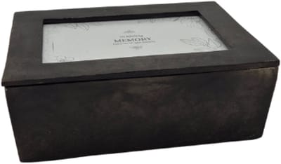 Urnenspecialist® - Memory Box - Herinneringen Doos - Fotobox - 20x15x6.5cm - Antraciet - Grijs