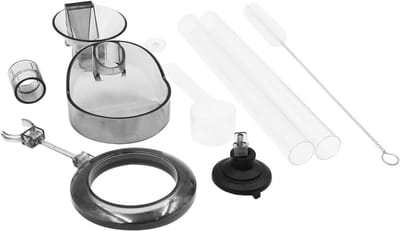 Voederbuis en kom - Aquarium voeder set - Vissen voeren - Voorkomt verspreiding voer - 120g - Transparant