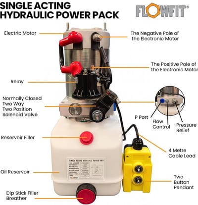 12V DC Enkelwerkende Hydraulische Krachtbron met 11L Tank voor Hefplatforms en Kipper