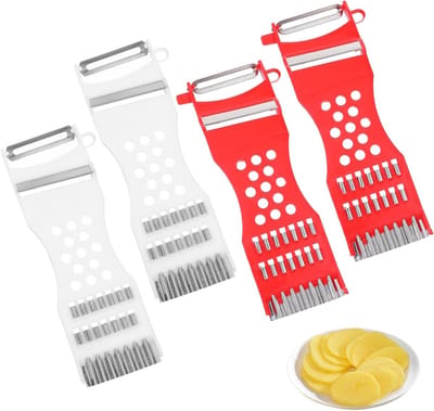 Multi-functionele Groentensnijder Set met Julienne Cutter en Aardappelschiller - 6-in-1 Keukenhulpmiddel voor Eenvoudig Snijden en Schillen, Vaatwasmachinebestendig
