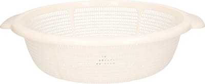 Plasticforte Keuken vergiet/zeef - kunststof - Dia 31 cm x Hoogte 9.5 cm - ivoor wit