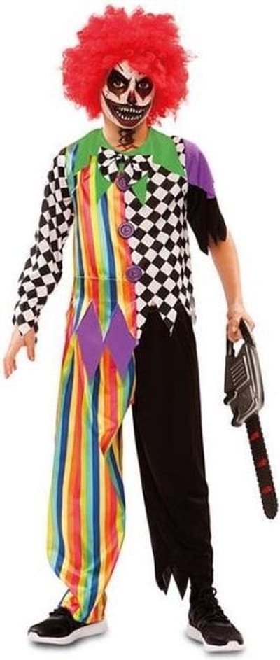 Witbaard Verkleedpak Scary Clown Polyester Zwart/wit Mt 110-122