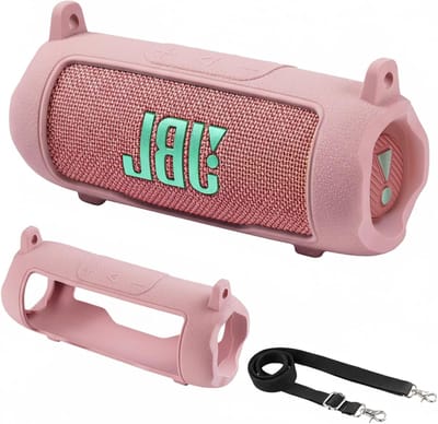 Siliconen Beschermhoes voor Draadloze Bluetooth Speaker met Afneembare Schouderband - Geschikt voor JBL Flip 7 - Roze Accessoire