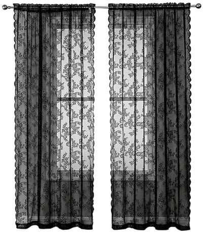 VHV - Vitrage - Gordijnen woonkamer - Deurgordijn - Gotische vitrage - Bohemian gordijn - Gordijn woonkamer - Deurgordijn decoratie - Raamdecoratie gordijn - Voor woonkamer - Voor slaapkamer - Voor deur