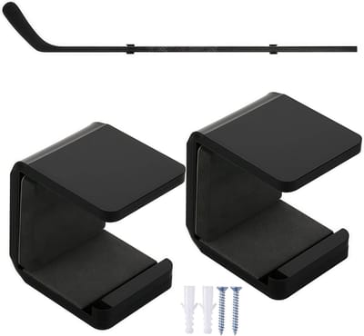 Hockeystick Muurbeugel - Tandwielhanger Displayhouder - Sportuitrusting Opslag - Anti-kraskussens - 2 stuks - Zwart