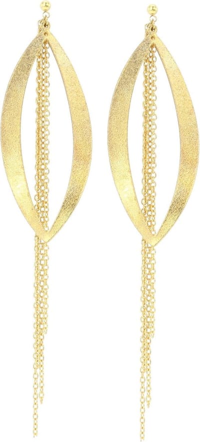 Behave – Oorhangers – Mat Goudkleurig – Gehamerd Metaal – 11 cm