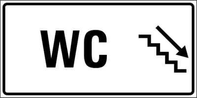 Wc trap omlaag sticker rechts 300 x 150 mm