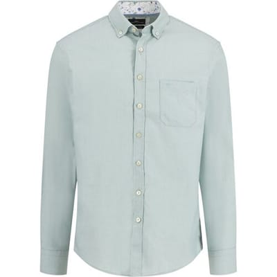 Fynch-Hatton Overhemd Washed Oxford Uni Color Button-Down Fern / male