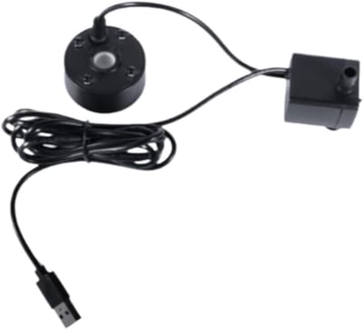 Mistmaker met pomp - Vernevelaar fontein - Decoratieve sfeer - Waterniveausensor - 4.7 x 4.7 x 2.5 cm - Zwart