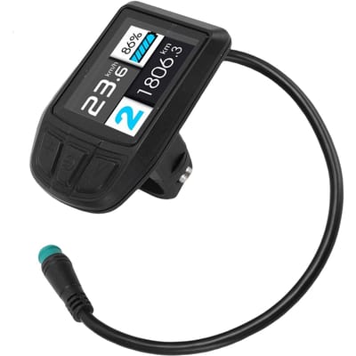 Elektrische Fiets Kleurendisplay Scherm Elektrische Scooter LCD Display Meter met 5-pins Waterdichte Kabel voor 22,2 mm black