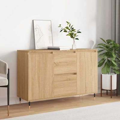 vidaXL - Dressoir - 101,5x35x70 - cm - bewerkt - hout - sonoma - eikenkleurig