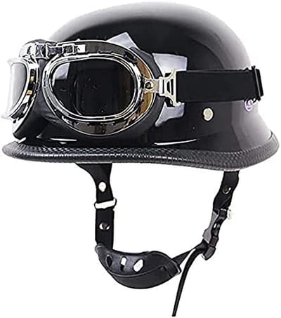 Vintage Motorfiets Helm - Halve Jet Helm voor Volwassenen, Goedgekeurd voor Veiligheid