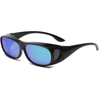 Overzet zonnebril Heren Dames Anti-verblinding Gepolariseerde lens 100% UV400 bescherming Rijden Sport HD Nachtzichtbril as shown black
