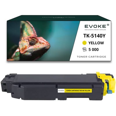 Evoke Compatibele Toner voor Kyocera Tk-5140Y Tk5140Y Tk-5140 Tk5140 Geel 5000 Pagina's Ecosys M6030 M6530 P6130