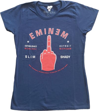 Eminem - Detroit Finger Dames T-shirt - XS - Blauw