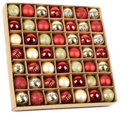 Dailygoods - 49-delige Kerstboom Kerstballen Set - Onbreekbare 3cm Ornamenten in Rood en Goud