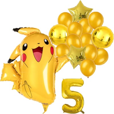 Pokemon ballon set - 62x78cm - Folie Ballon - Pokemon - Pikachu - Themafeest - 5 jaar - Verjaardag - Ballonnen - Versiering - Helium ballon