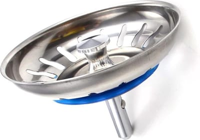 Afvoerstop - Wasbakstop Gootsteenzeef - Keuken Badkamer - Roestvrij Staal - 8cm Breed - Zilver