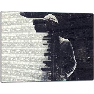 TMK ArtDeko - Snijplank van Glas - 52x40cm - Wit - Inductiekookplaat Bescherming - Antislip