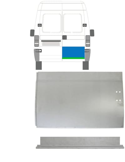 Reparatie plaatwerk achterste deuren voor Fiat Ducato 1994-2006 / Rechts / Set