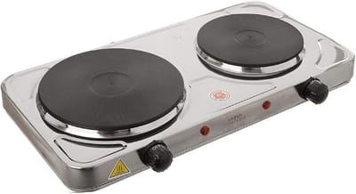 Dubbele Kookplaat - Elektrische Plaat - Extra Koken - Individuele Temperatuurregeling - 51 x 28.5 cm - RVS