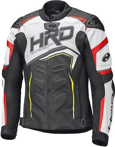 Held Safer II Zwart Wit Rood Leren Motorjas - Jas