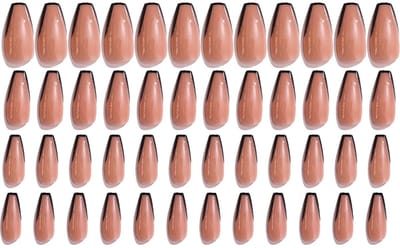 Dailygoods- Kunstnagels 48 Stuks - Franse Kunstnagels - Korte Vierkante Nepnagels - Slijtvast ABS-Materiaal - Natuurlijke Uiterlijk - Perfect voor Vrouwen en Meisjes
