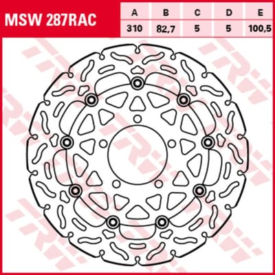 Remschijf TRW MOTO MSW287RAC
