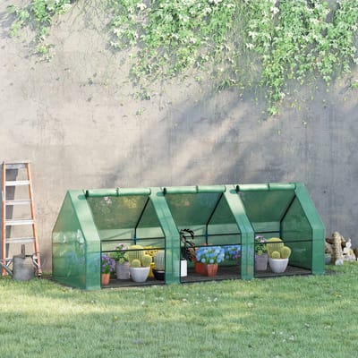 MODFU – Opvouwbare Kweekkas met Ritssluiting – 270x90x90 cm – Beschermt jonge planten tegen weer en vorst – Geschikt voor tuin & balkon – Stevig stalen frame – PE-folie – Groen