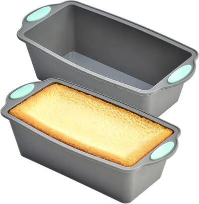 Siliconen Bakvormen met Handvatten, Antikleef Bakvorm voor Brood, Cake en Vleesbrood, Set van 2 Rectangulaire Mallen, Geschikt voor Vaatwasser, Ideaal voor DIY Bakprojecten