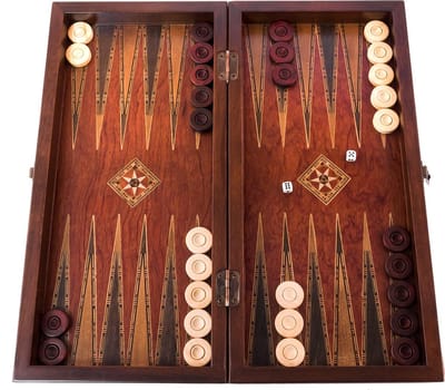 Handgemaakte Houten Backgammon Speelset van Hoge Kwaliteit - Tavla - 100% Hout - Luxe uitgave - TricTrac - 43 x 20 cm