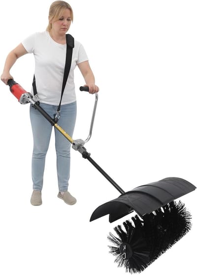 Sneeuwblazer en veger - 2-in-1 apparaat - Buitenruimte reinigen - Verwisselbare koppen - 55 cm breed - Zwart rood