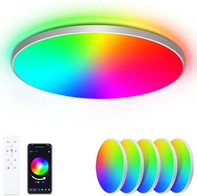 Oraymin 5x RGB LED Plafondlamp - Afstandsbediening - 24W 2400LM - Ø30cm