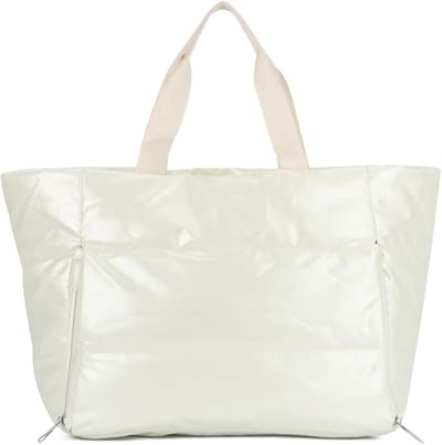 Gewatteerde Dames Tas - Puffy Schoudertas - Sport en Reizen - Waterafstotend Nylon - 43x21x32 cm - Wit