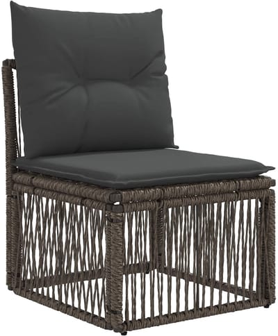 vidaXL - Armloze - Sofa - eenheid - Grijs - poly - rattan