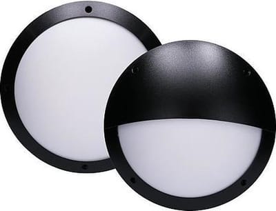 LED Buitenlamp - Zwart - Rond - E27-fitting - IP66 - IK10 - met 2 afdekkingen