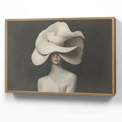 Wandlamp 90x60 cm - Oplaadbaar - Modern - Vrouw - Hoed - Wandlampen binnen woonkamer - Slaapkamer lamp - Decoratieve nachtlamp - Vloerlamp draadloos