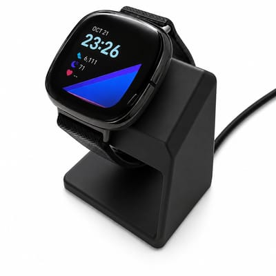 Oplader Standaard Geschikt voor Fitbit Sense / Sense 2 / Versa 3 / Versa 4 – Charging Dock – Smartwatch Houder – Bureau Standaard – Zwart