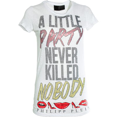 Philipp Plein, T-shirt met rhinestones