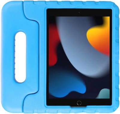 HappyCase Kinder Tablethoes Geschikt voor iPad 11 (2025) A16 / 10.9 (2022) | Kindvriendelijke Hoes | Beschemhoes | Kinderhoes | met Handvat en Standaard | Blauw