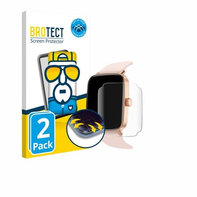 BROTECT - Screenprotector voor Yoever Smartwatch 1.85" - Folie Beschermfolie transparant volledig dekking - 2 Stuks