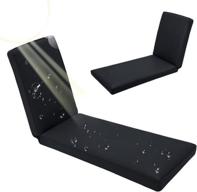 Tuinligkussen - Ligstoelkussen Vervanging - Buiten Ontspannen - Waterafstotende Hoes - 190 x 60 x 5 cm - Zwart