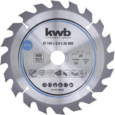 kwb 584557 Hardmetaal-cirkelzaagblad 160 x 20 mm 1 stuk(s)