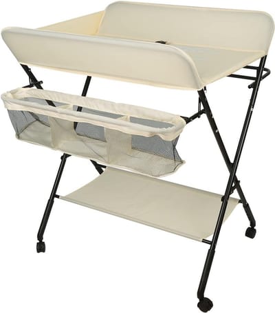 Draagbare en Opvouwbare Luiertafel met Opbergruimte