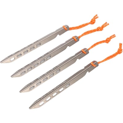 4 PCS Piquets de Tente avec Corde en Alliage de Titane en Forme de V Piquets d'Auvent pour Camping en Plein Air Plage Pelouse Argent gray