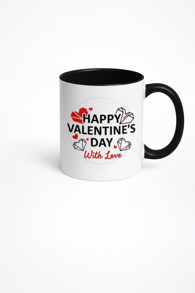 Valentijnsdag Mok Happy Valentine's Day - Origineel Liefde Cadeau met Hartenprint
