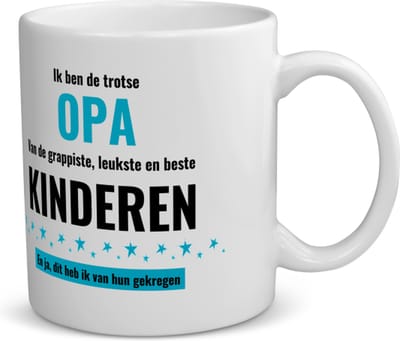 Akyol - ik ben de trotste opa van de grappigste, leukste en beste kinderen, en ja dit heb ik van hun gekregen koffiemok - theemok - Opa - de trotste opa - verjaardag - verjaardagscadeau - cadeau - beste kinderen - cadeautje voor opa - opa artikelen